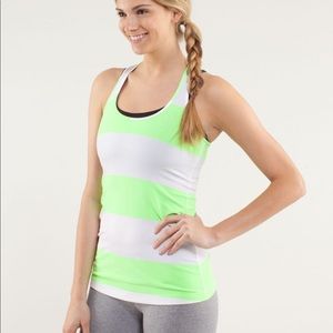 Lululemon Cool Racerback Bold Stripe Zippy Green